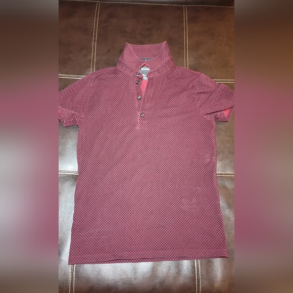 Express Other - Men's EXPRESS Maroon/ Black Patterned Short-Sleeve Shirt